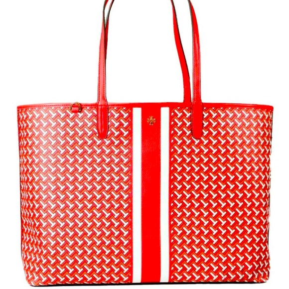 Tory Burch T Zag Tote Large Red T-Zag - Picture 1 of 7